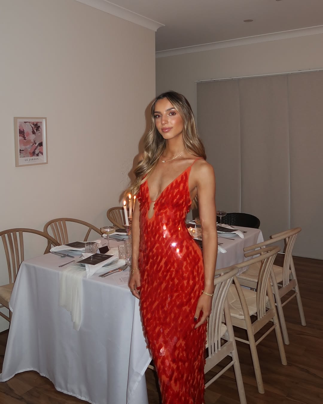 Kalea - Glitter Sequin Backless Cami Dress