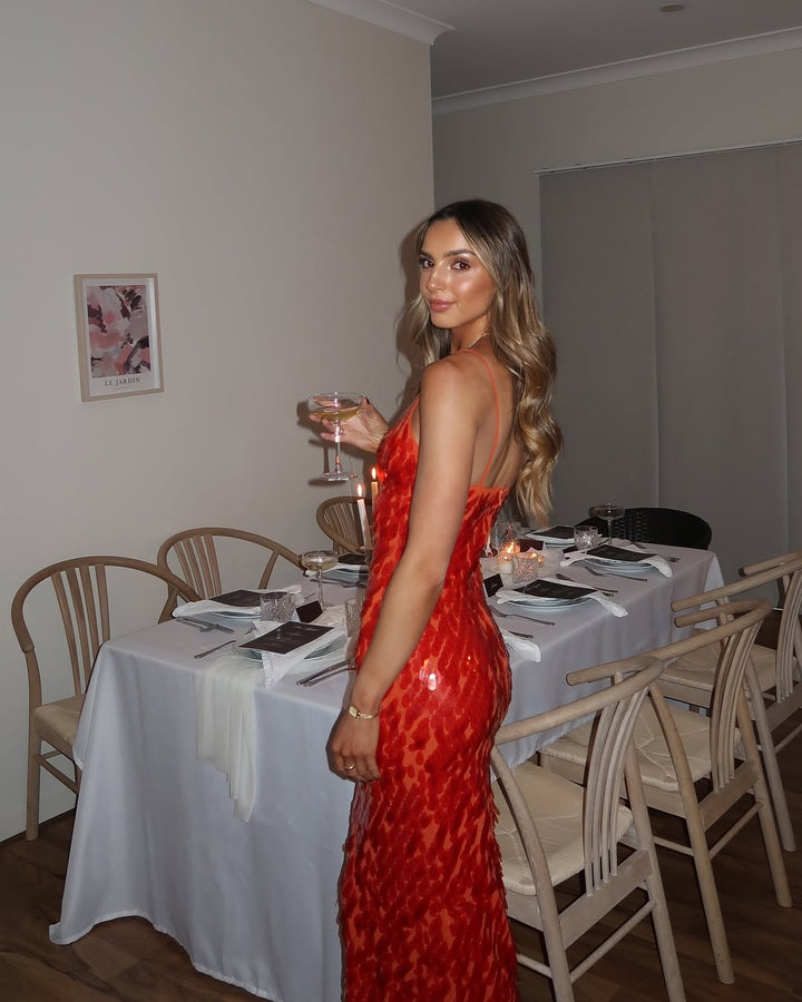 Kalea - Glitter Sequin Backless Cami Dress