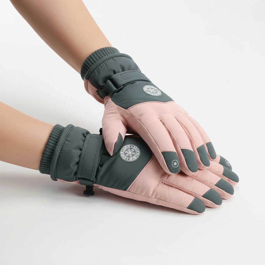 Thermisch gefütterte Handschuhe mit Touchscreen-Fingerkuppen