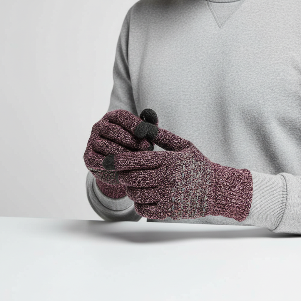 Thermische gestrickte Handschuhe mit Touchscreen und rutschfester Fläche