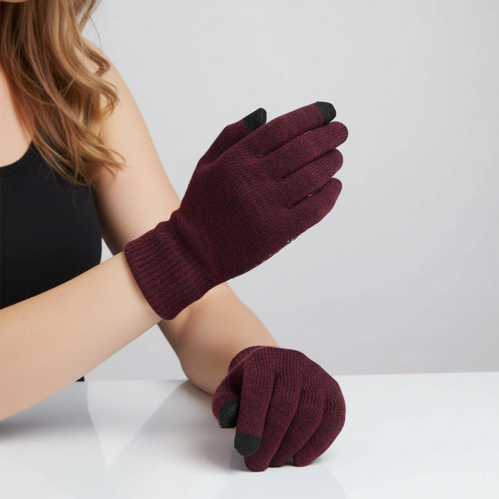 Thermische gestrickte Handschuhe mit Touchscreen und rutschfester Fläche
