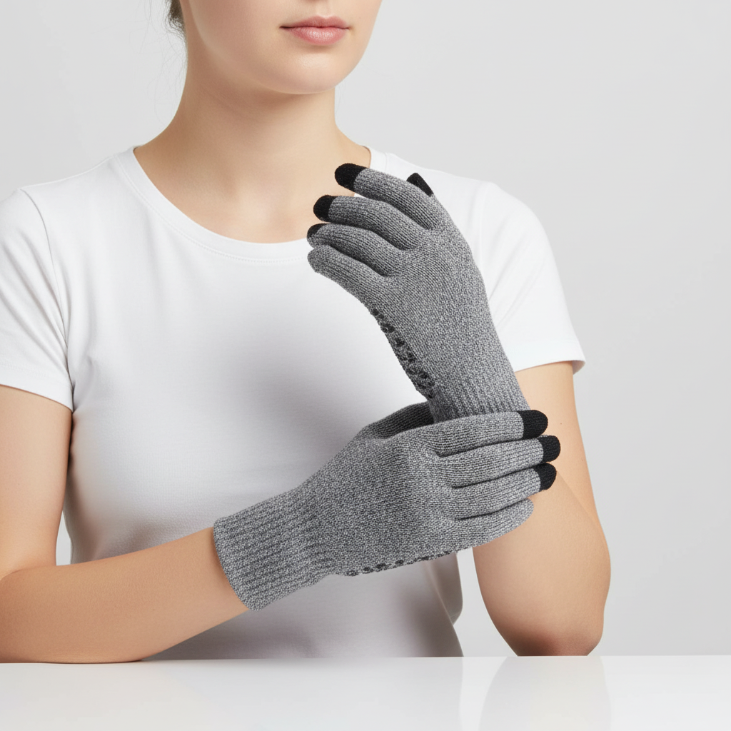 Thermische gestrickte Handschuhe mit Touchscreen und rutschfester Fläche