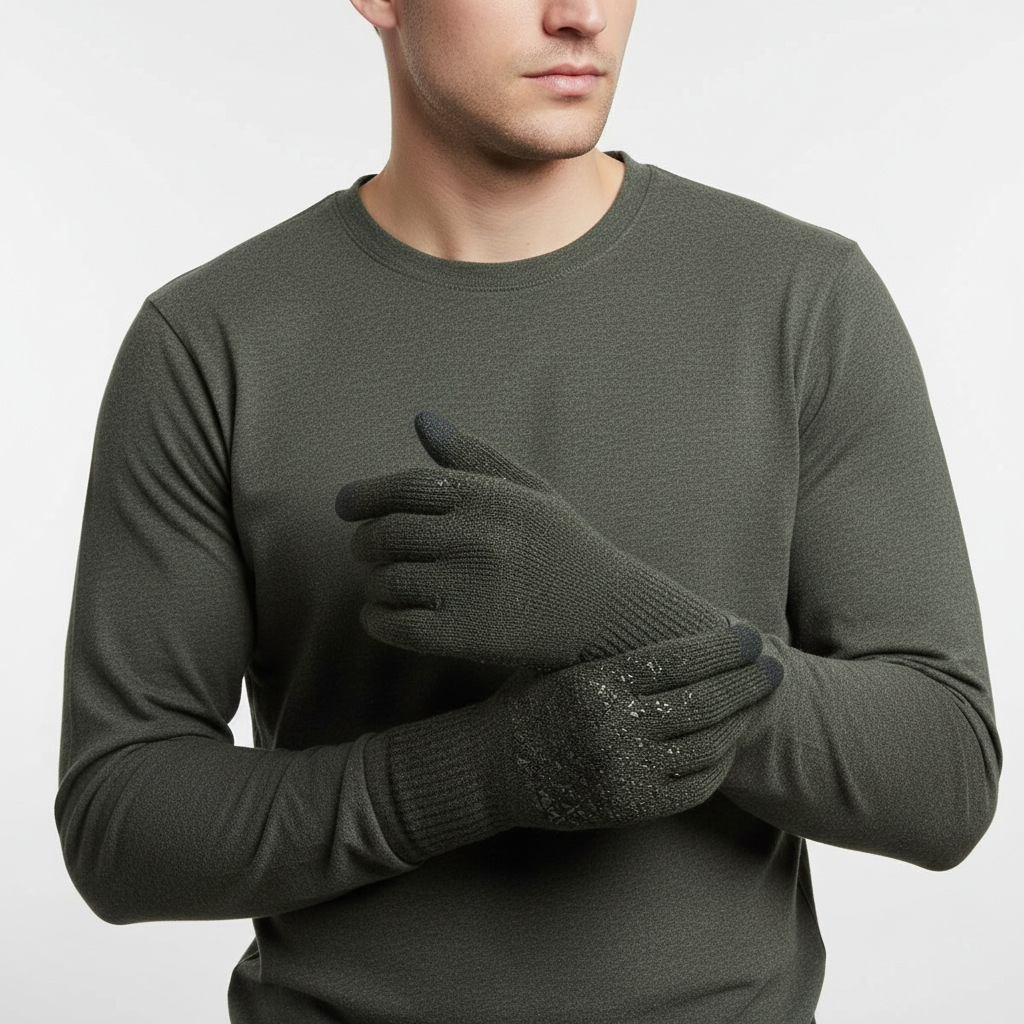 Thermische gestrickte Handschuhe mit Touchscreen und rutschfester Fläche