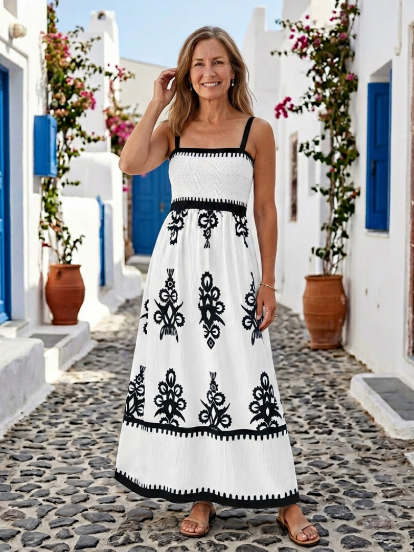 Odelina | Sleeveless Maxi Dress with Ruched Bodice