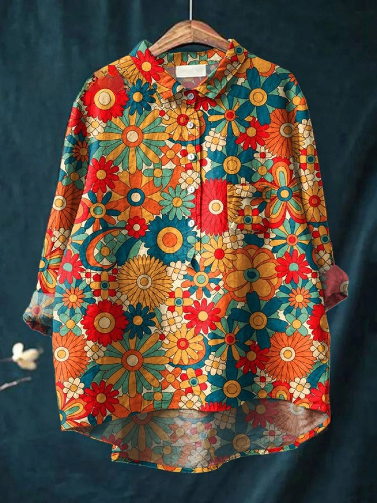 Tiziana – Patterned Linen Shirt