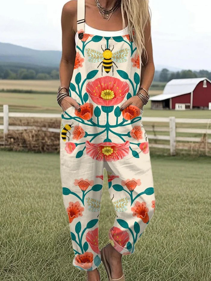 Vintage Floral Jumpsuit for Women - Effortless Style & All-Day Comfort