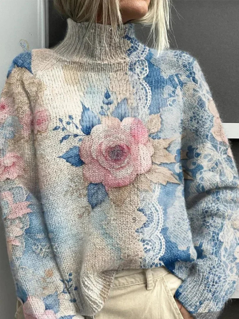 Roos - Pointelle Knit Turtleneck Sweater