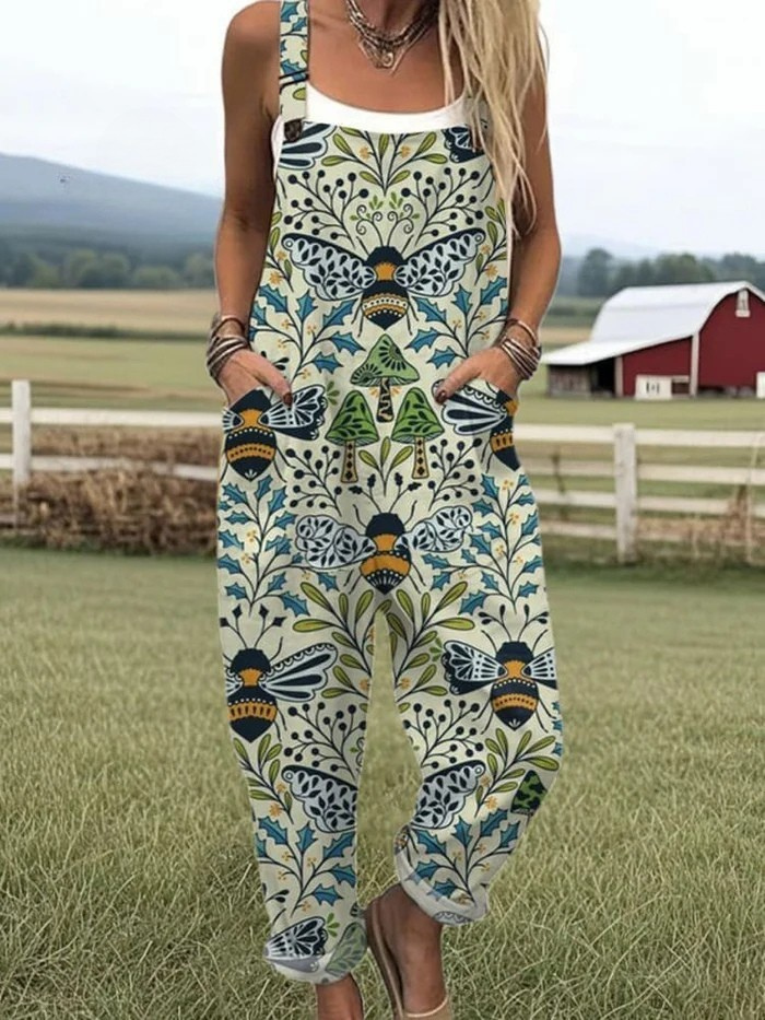 Carole™ - Women's Playful Summer Printed Overalls