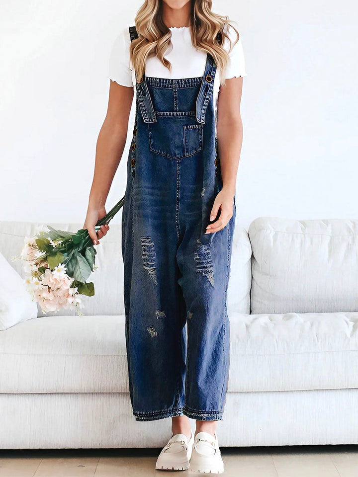 Thessa™ - Faded Denim Dungarees