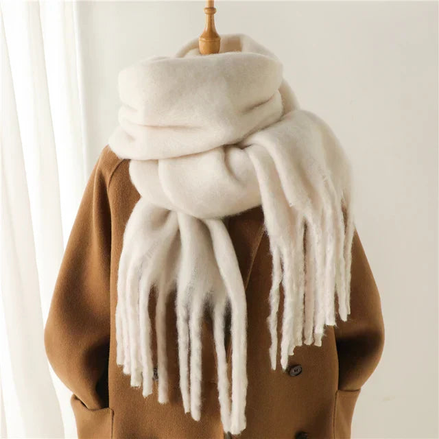 Damen Oversized-Schal mit Fransen