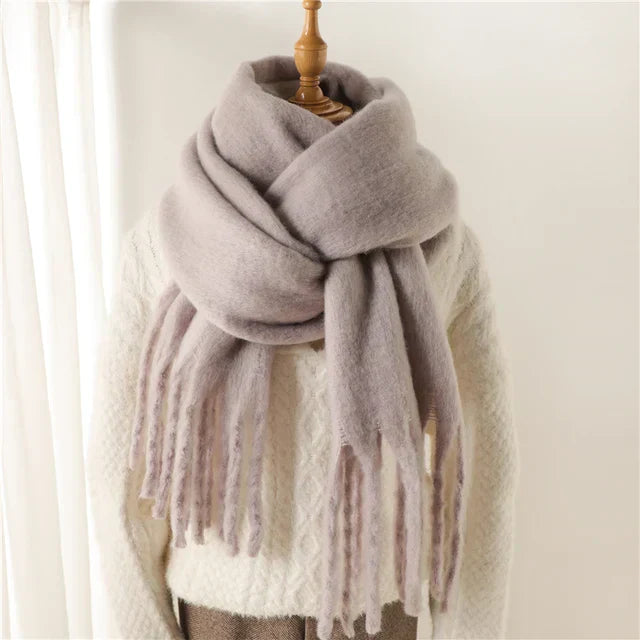 Damen Oversized-Schal mit Fransen