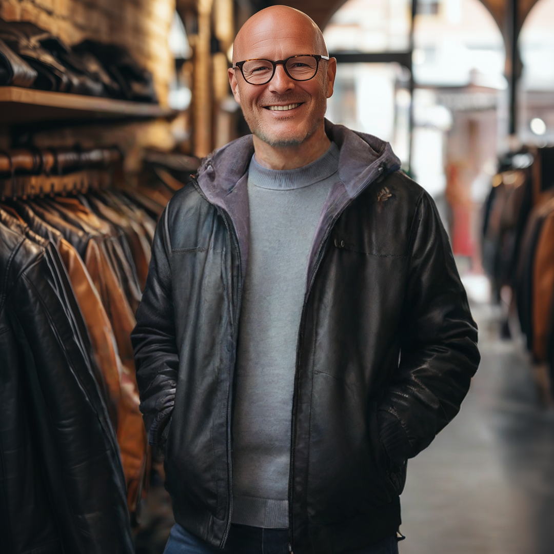 Stylish Premium Leather Winter Jacket with Hood