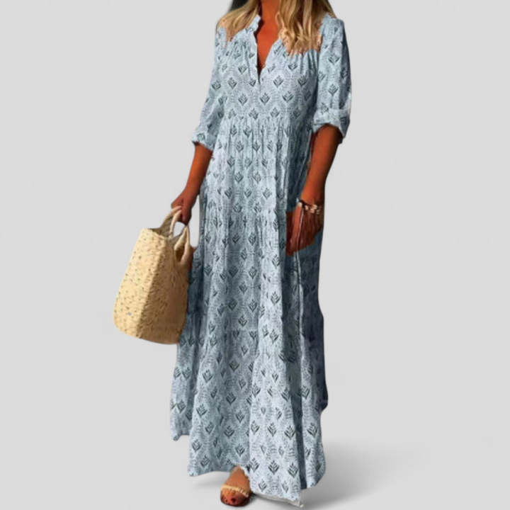Wren | Damen V-Ausschnitt Maxikleid mit Taschen