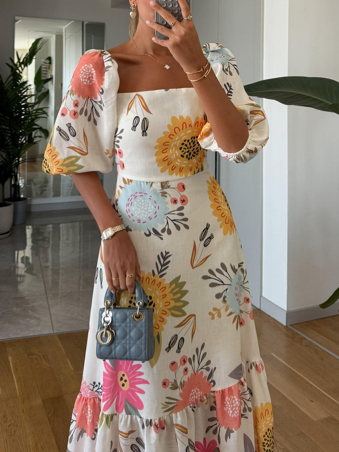 Camille | Women's Floral Puff Sleeve Maxi Dress