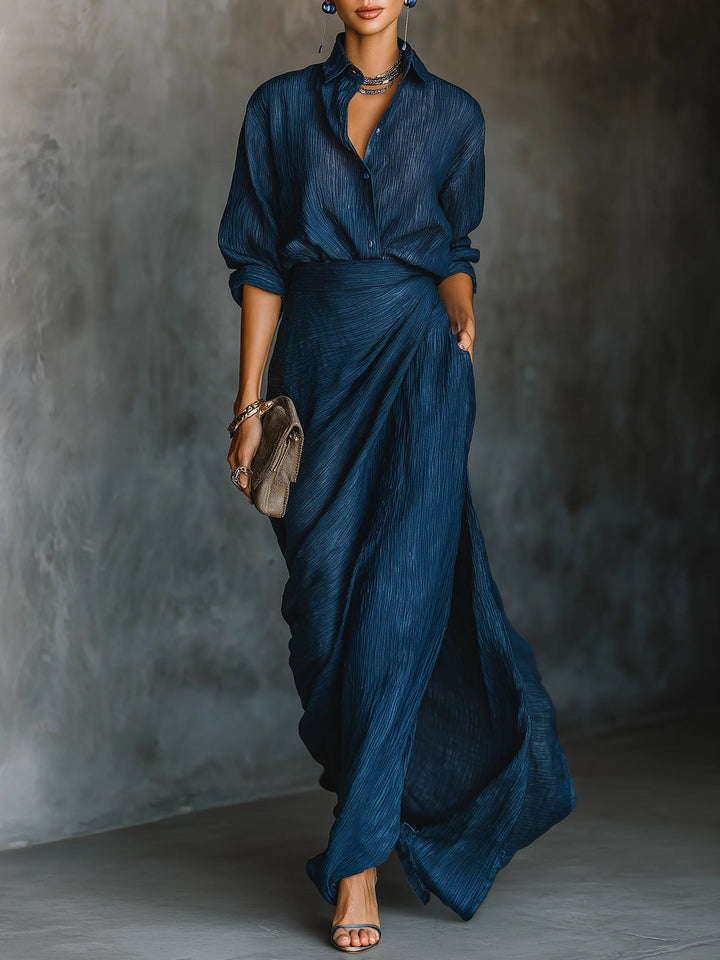 Sky | Navy Blue Two Piece Set