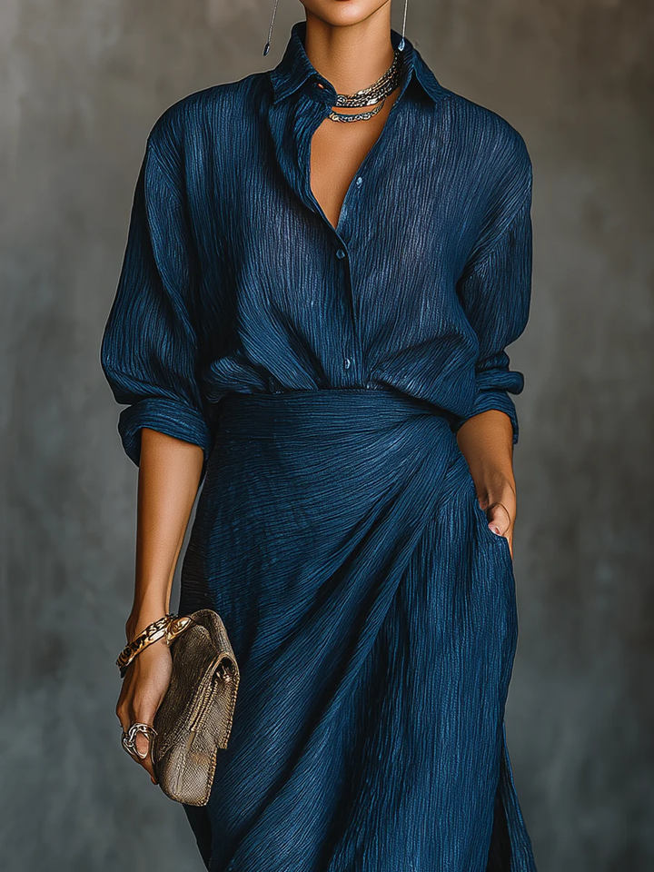 Sky | Navy Blue Two Piece Set