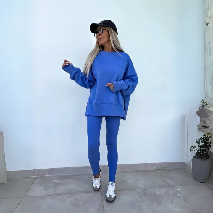 YACHI™ - Relaxed Long-Sleeve Sweatshirt and Pants Ensemble