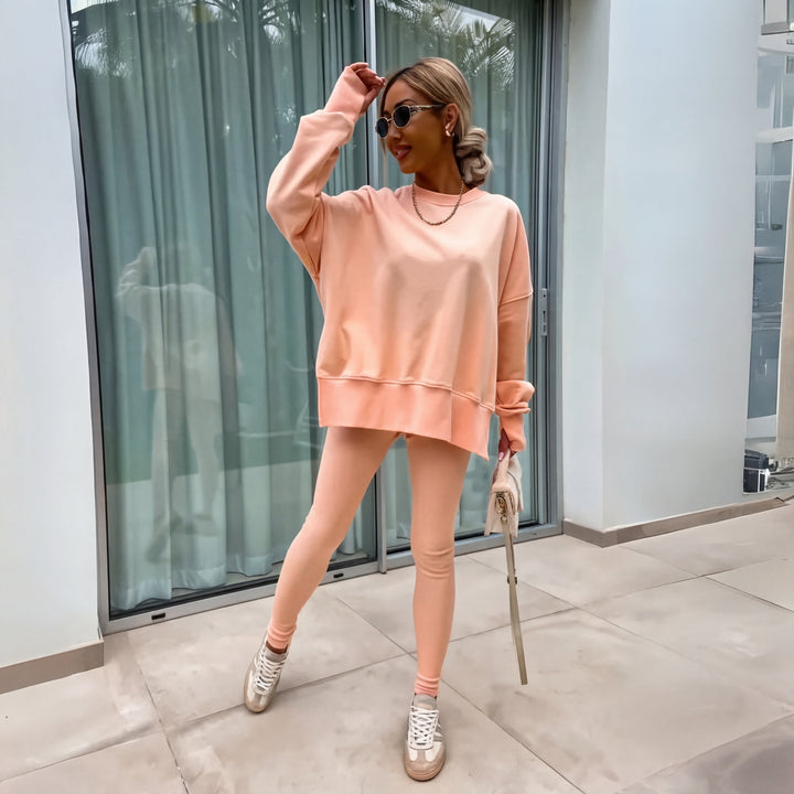 YACHI™ - Relaxed Long-Sleeve Sweatshirt and Pants Ensemble