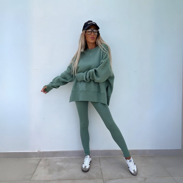 YACHI™ - Relaxed Long-Sleeve Sweatshirt and Pants Ensemble