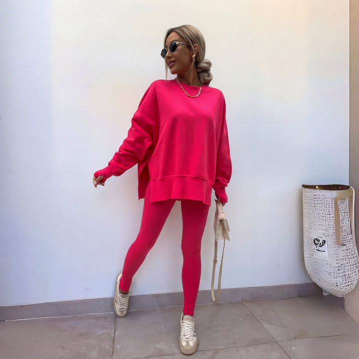 YACHI™ - Relaxed Long-Sleeve Sweatshirt and Pants Ensemble