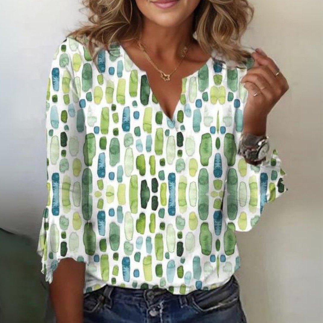 Julia™ - Geometrically Printed Loose Blouse