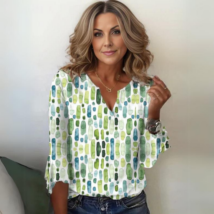 Julia™ - Geometrically Printed Loose Blouse