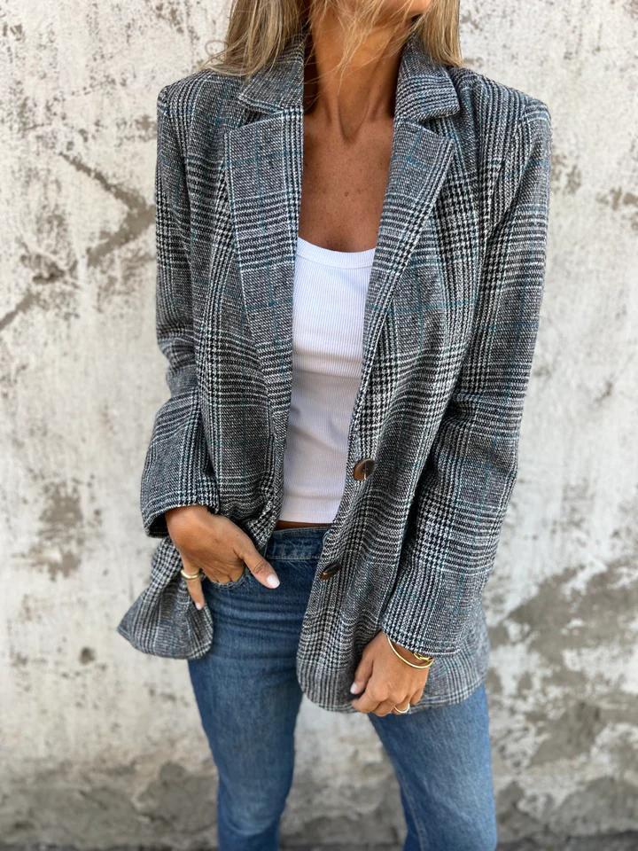 Vittoria - Casual Check Blazer With Lapels