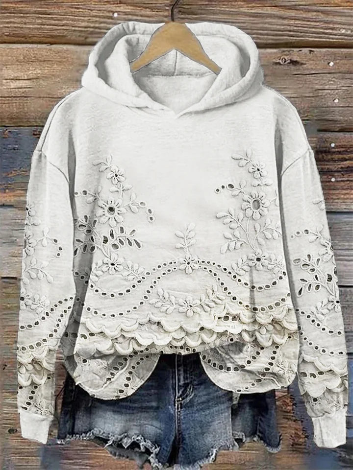 Regine™ - Cozy Hoodie with Floral Print