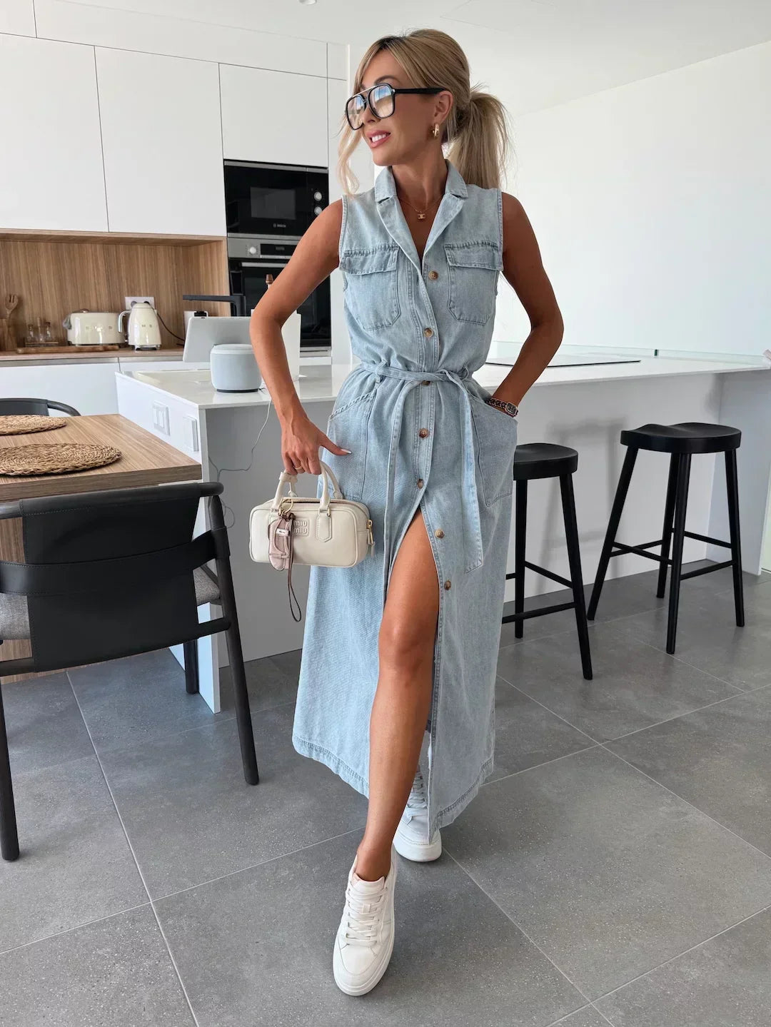 Diane™ - Denim Maxi Dress
