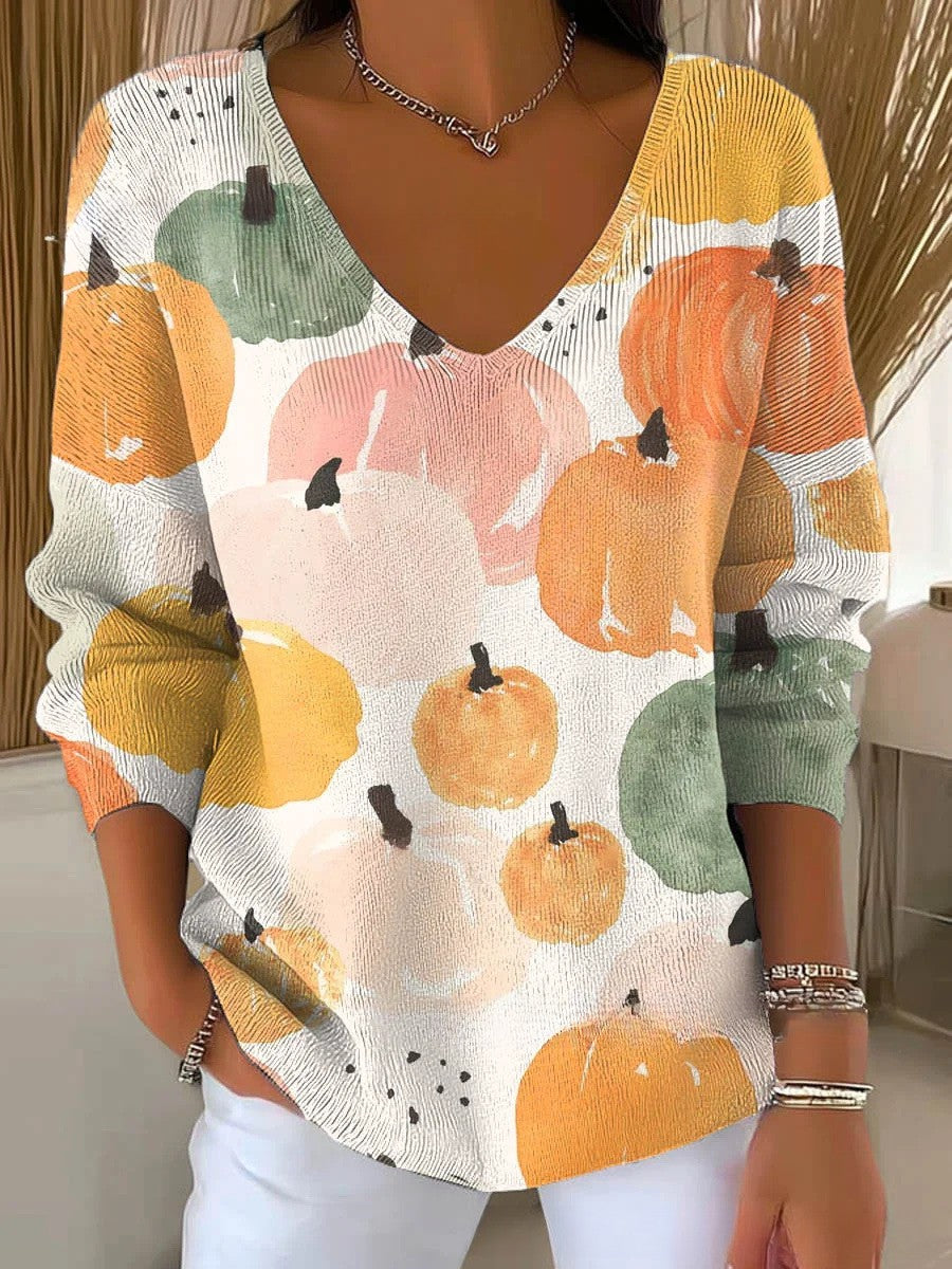 Beatrice – Knitted V-Neck Sweater