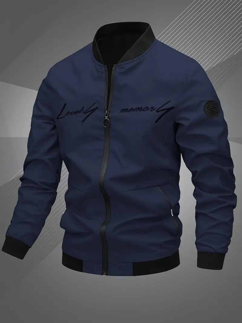 Finn - Casual Bomber Jacket With Embroidered Letter For Men