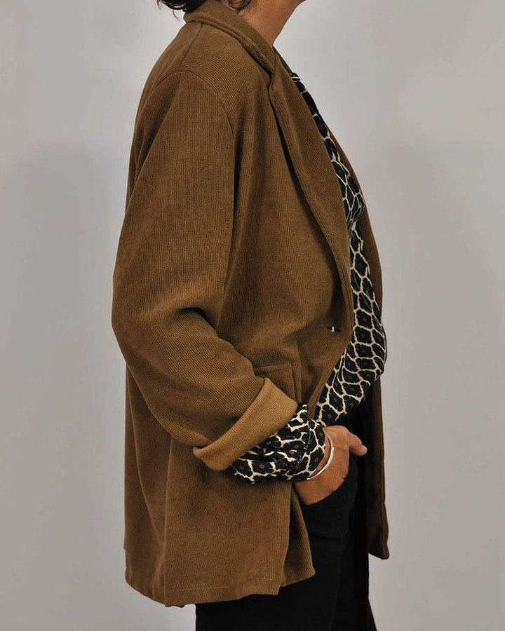 Emily - Relaxed V-Neck Midi Shirt