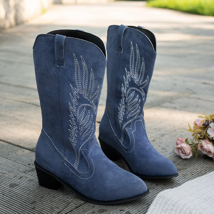 Adaeze | Women’s Western cowboy boots with a wide shaft and block heel