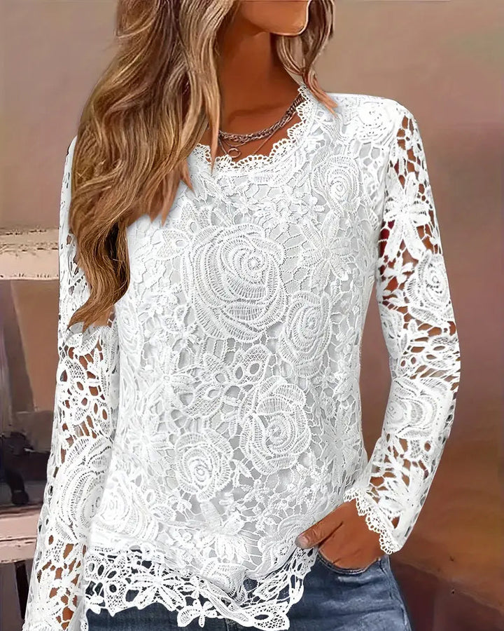 Timeless Long-Sleeve Lace Blouse