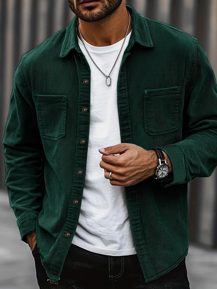 Bryce | Herren Langarm-Overshirt mit Taschen und Knöpfen