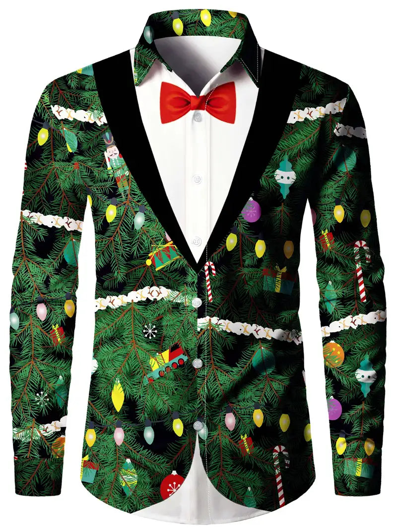 Christmas - Shirt With Tree Pattern