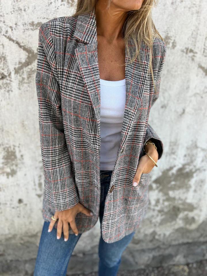 Vittoria - Casual Check Blazer With Lapels