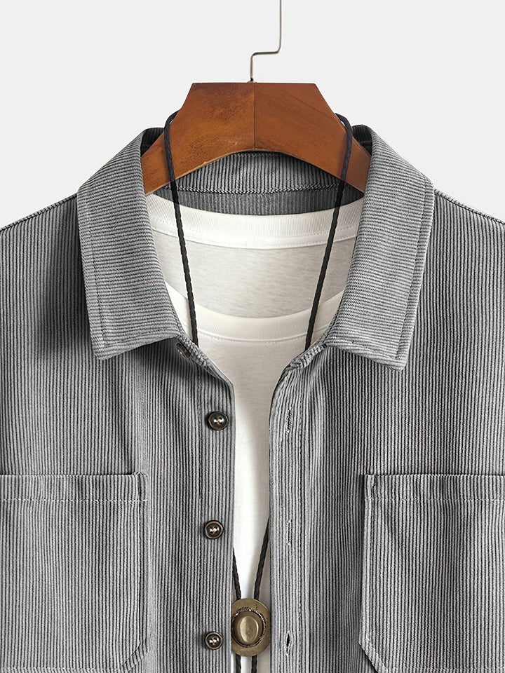 Bryce | Herren Langarm-Overshirt mit Taschen und Knöpfen