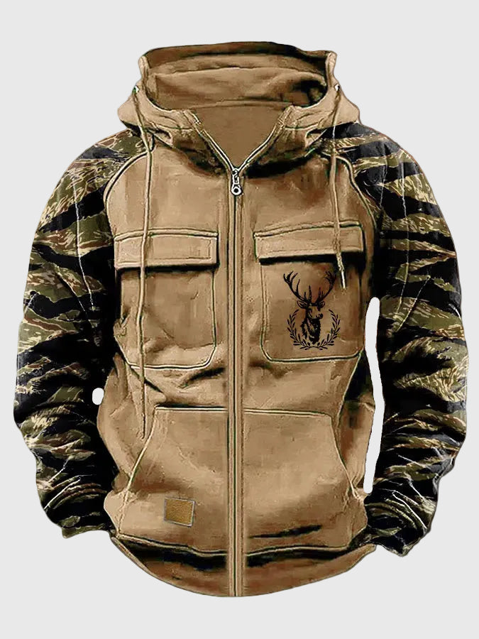 Neil | Men's hooded jacket with pockets and drawstring