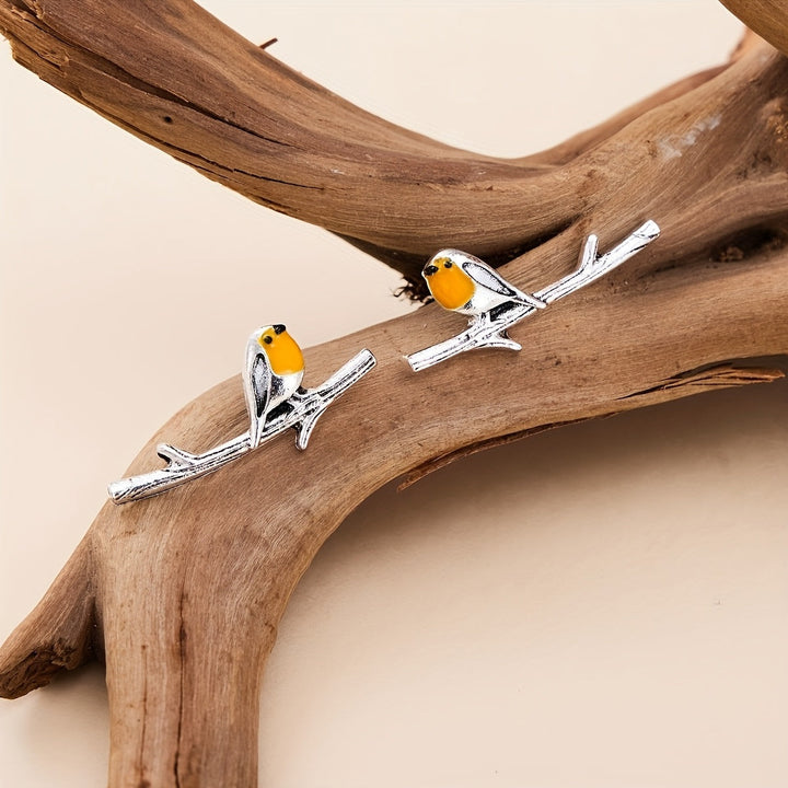 Playful bird-inspired earrings