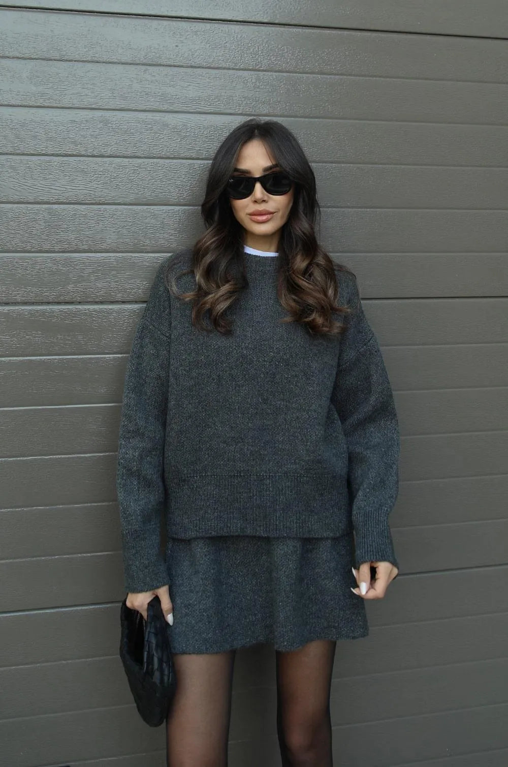 HELENA - Knitted Skirt Suit (Top + Skirt)