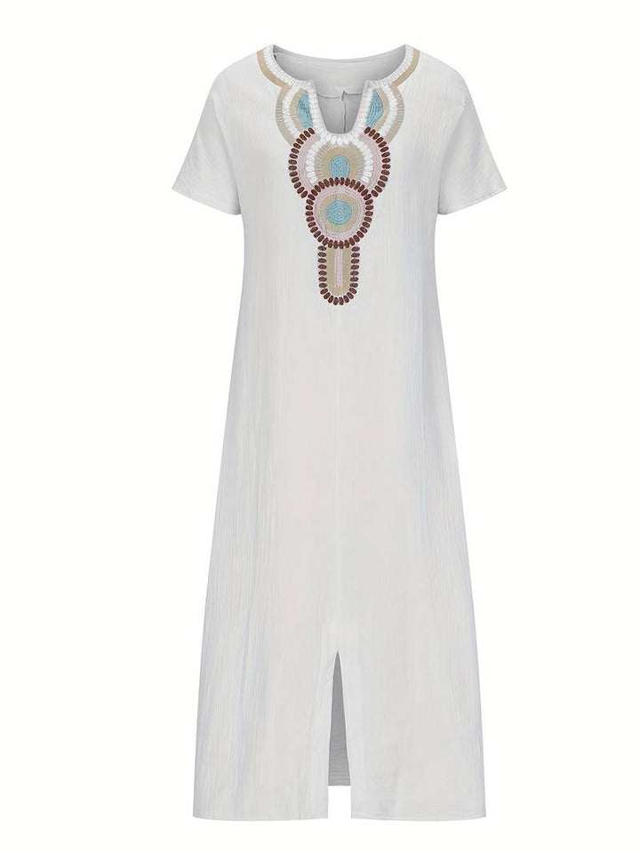 Demi™ - Boho Maxi Split Cutout Dress