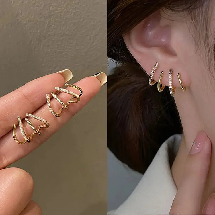 Cubic Zirconia Claw Earrings
