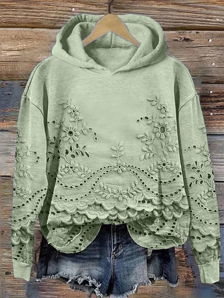 Regine™ - Cozy Hoodie with Floral Print