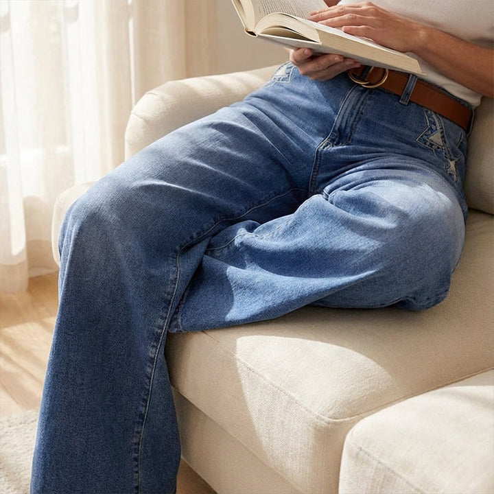 Retro High-Waisted Wide Leg Jeans for Women