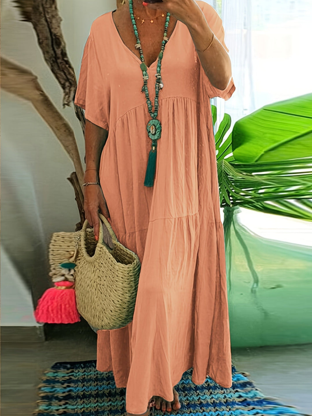 Nova™ - Plus Size Tummy Control Ruched Tiered Dress