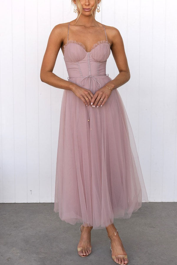 Contemporary Princess Maxi Dress with Straps for Parties