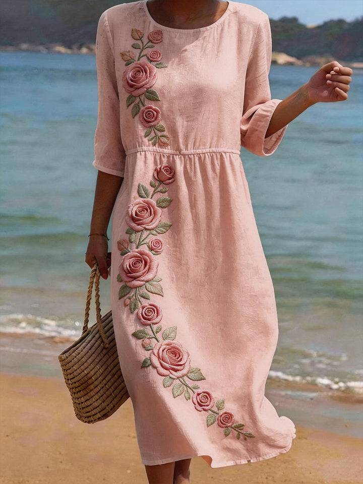 Abigail | Casual Midi Dress with Half-Length Sleeves