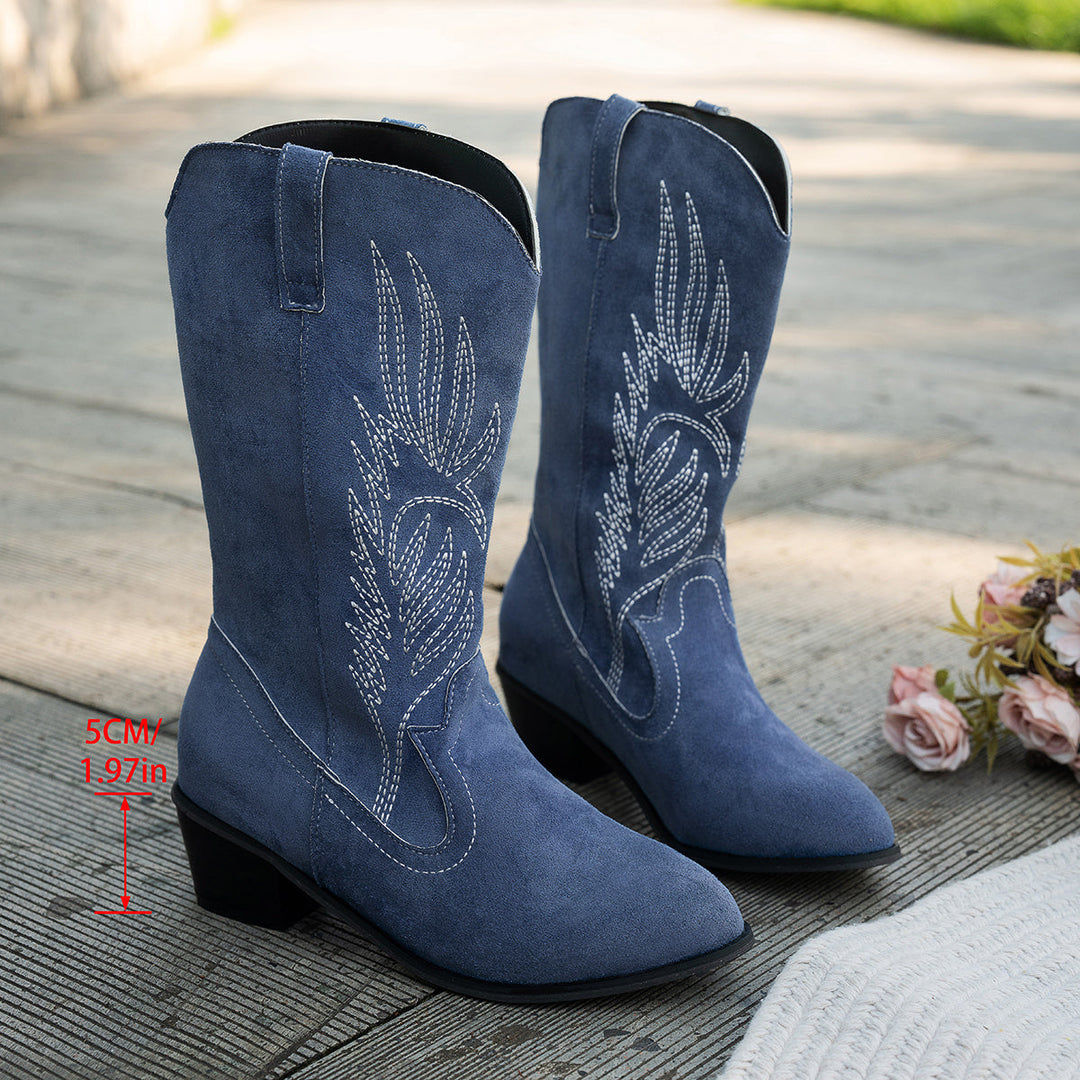 Adaeze | Women’s Western cowboy boots with a wide shaft and block heel