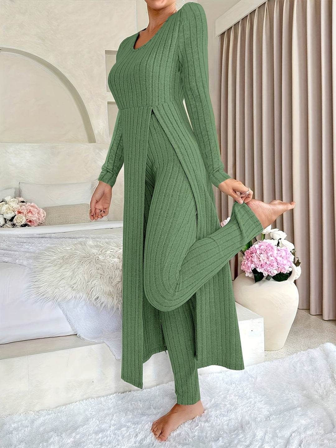 Aldea™ - Cozy Two-Piece Ribbed Lounge Set